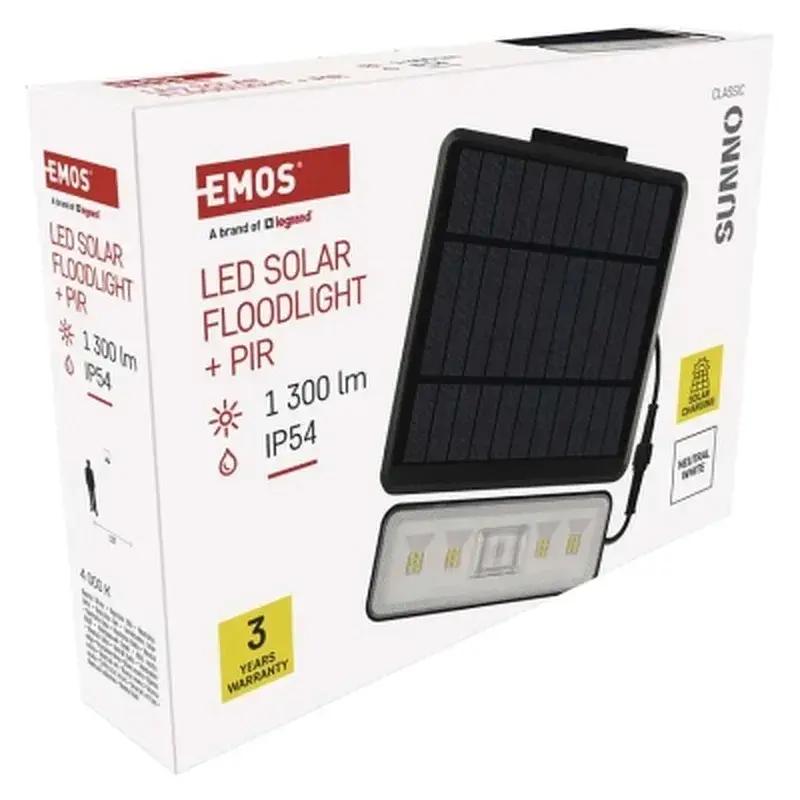 Прожектор EMOS сонячний світлодіодний 1300 лм IP54 4000K PIR (ZG112S) - фото 8