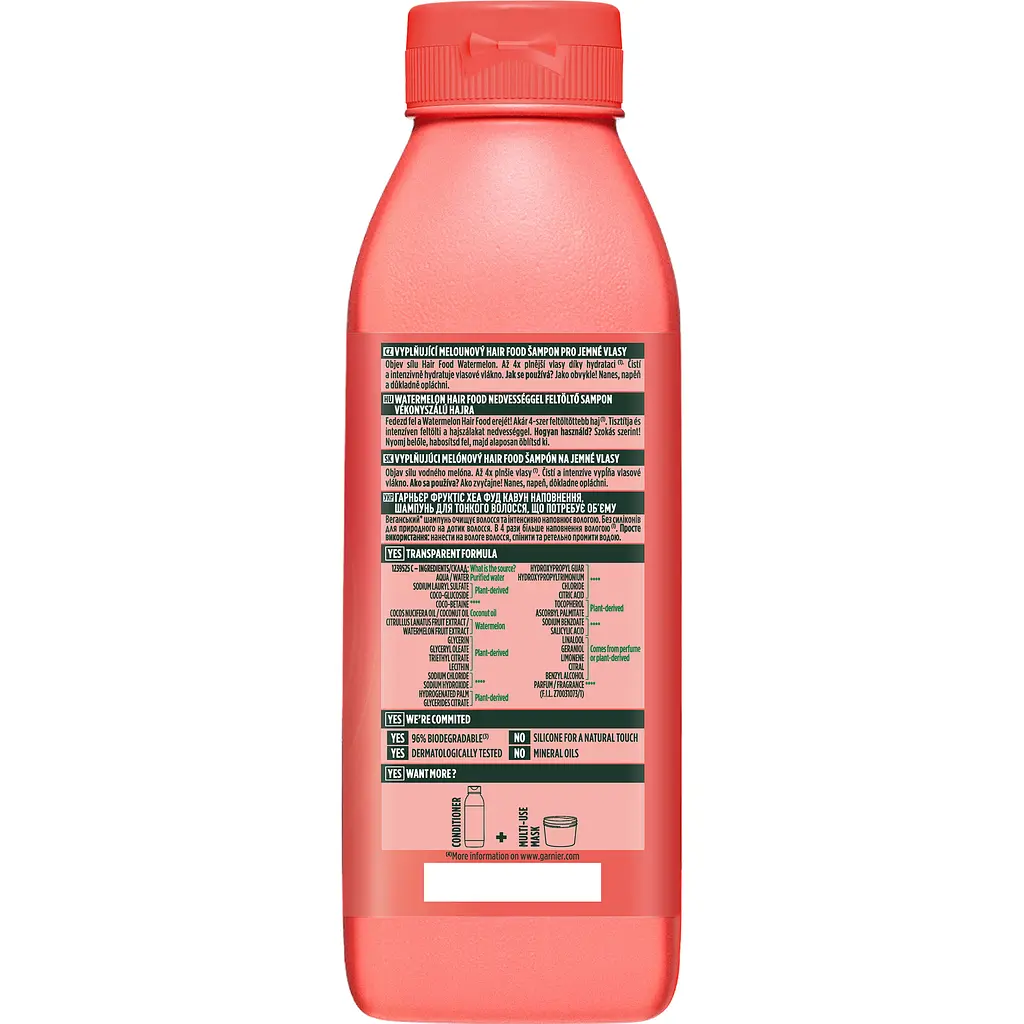 Шампунь Garnier Fructis Hair Food Watermelon для тонкого волосся, що потребує об'єму 350 мл - фото 9
