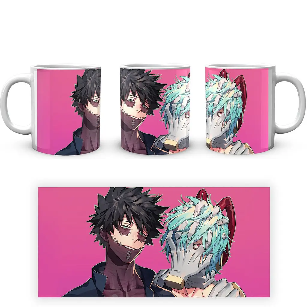 Кружка GeekLand Моя геройская академия My Hero Academia Даби и Шигараки на розовом фоне MHA 02.514 330 мл белая - фото 3