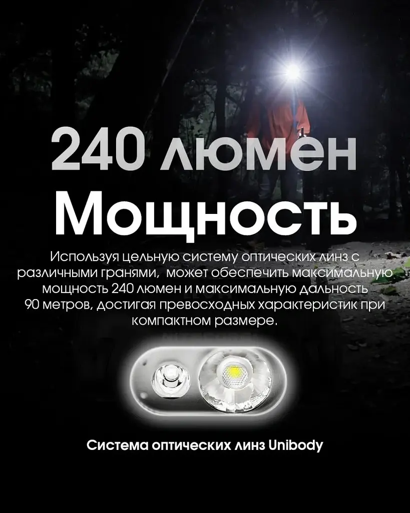 Налобный фонарь Nitecore HA11 1хАА 240лм c белым и красным светом - фото 8