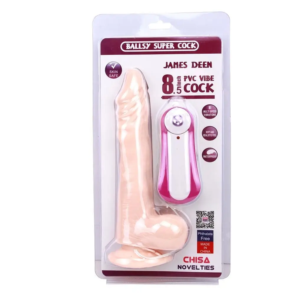 Вібратор Ballsy Super Cock James Deen 8.5", 21.5 см (тілесний) - фото 8