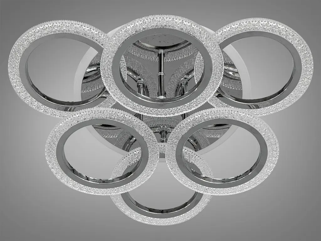 Стельова LED-люстра з пультом, диммером та кольоровим підсвічуванням Diasha 2408/3+3HR LED 3color dimmer - фото 4