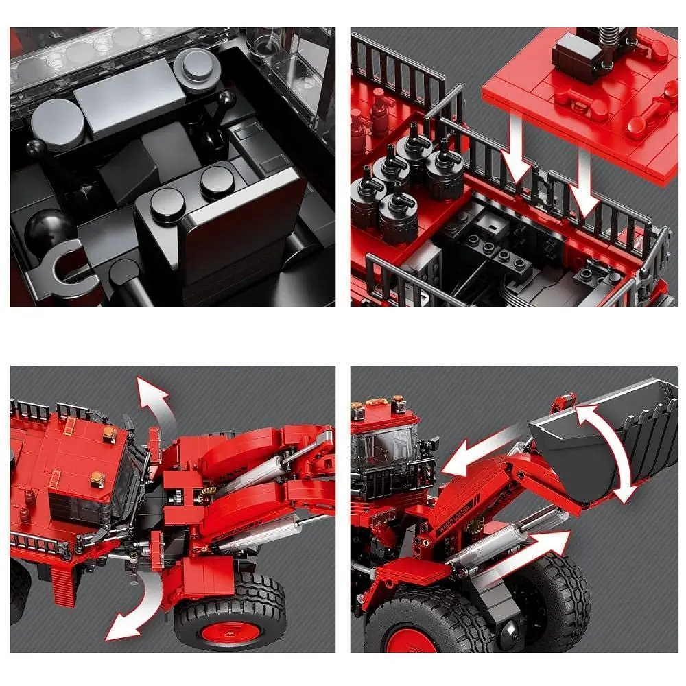Конструктор Reobrix Mechanical Фронтальний навантажувач з пультом Red/Black (22010) [160812] - фото 4