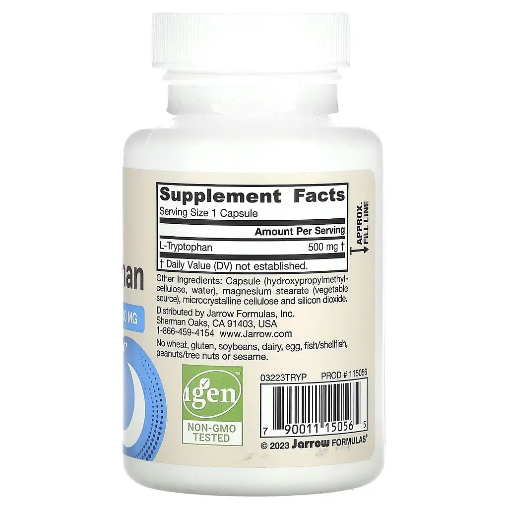 L-триптофан Jarrow Formulas L-Tryptophan 500 мг 60 вегетаріанських капсул - фото 2