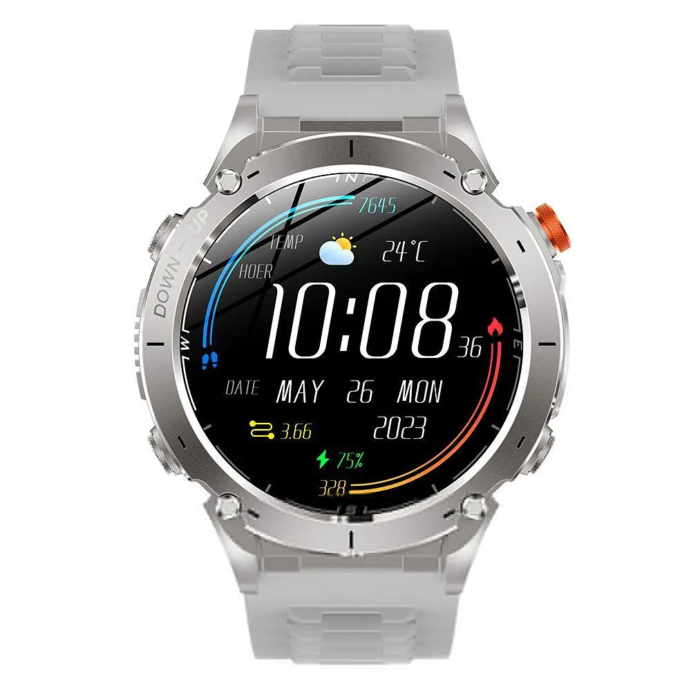 Тактические умные смарт-часы для военных Smart Watch Y101 с фонариком компасом GPS трекером и спортивными режимами Серый - фото 3