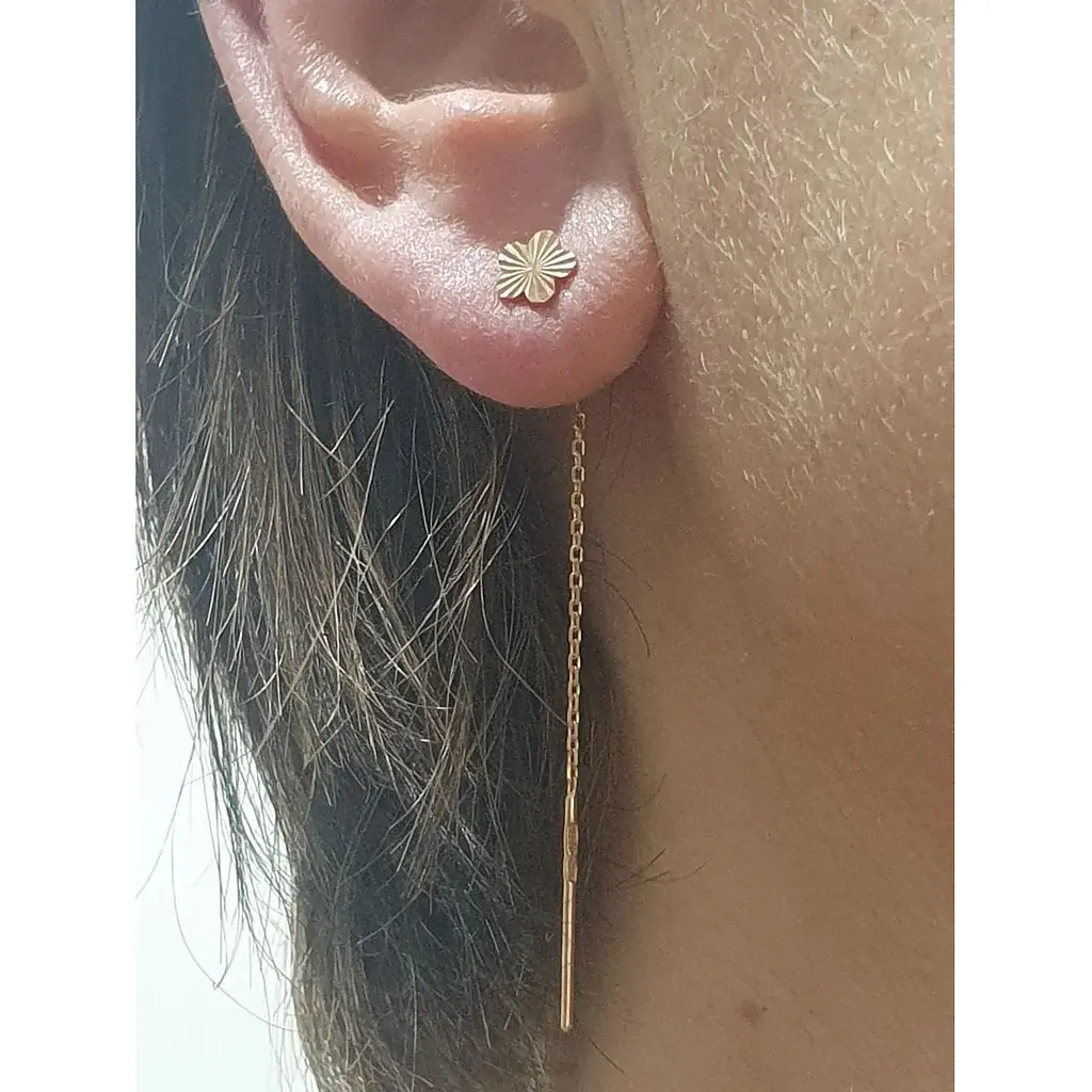 Золоті сережки-протяжки Столична Ювелірна Фабрика Квітки. 110833 - фото 3