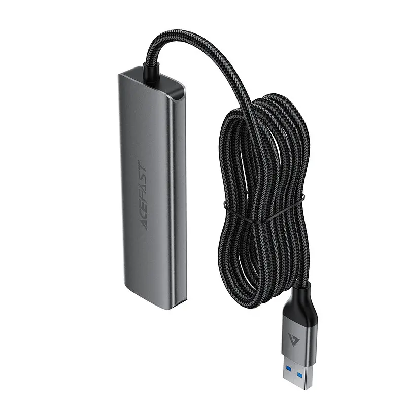 USB-хаб Acefast J17 USB-A  4-in-1 HUB металево-сірий - фото 3