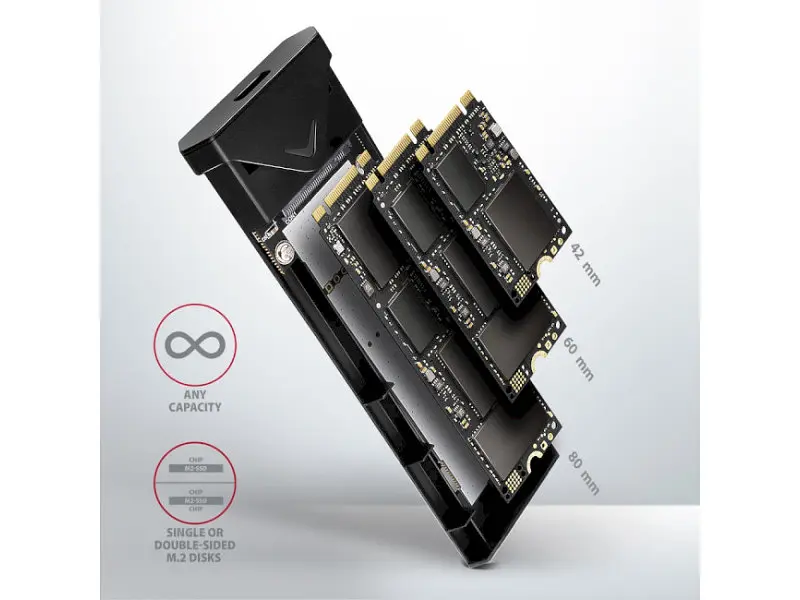 Кишеня для накопичувача AXAGON Arrow Box Black (EEM2-UB2) - фото 7