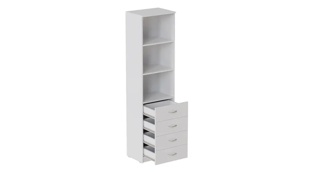 Пенал Анжело Ferrum-decor на 3 полиці із 4 ящиками 1900x500x380 ДСП Білий 16 мм (FRD-104960) - фото 3