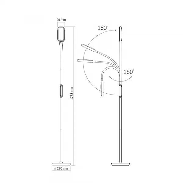 LED торшер білий VIDEX TF07W 14W 3000-5500K - фото 8