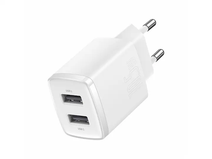 Мережевий зарядний пристрій Baseus Compact Charger 2USB 10.5 W EU CCXJ010202 White - фото 3