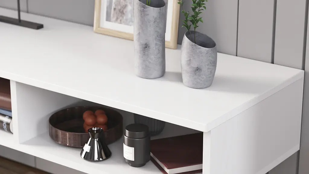 Тумба под ТВ Невада Ferrum-decor 45x100x38 Черный металл ДСП Белый 16 мм (FRD-106725) - фото 2