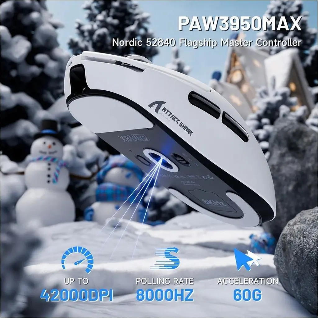 Мышь Attack Shark X8 Ultra Wireless White (AS-6972792471839-W) [159863] - фото 5
