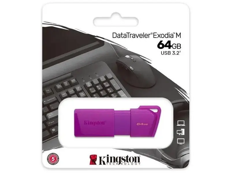 Флешка Kingston 64 GB DataTraveler Exodia M Purple USB 3.2 (KC-U2L64-7LP) - фото 4