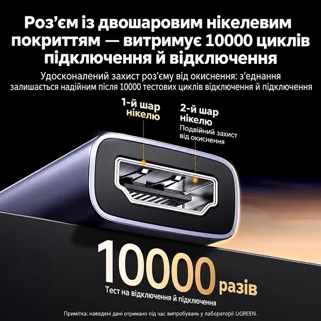 Відеоперехідник UGREEN DP130 DisplayPort - HDMI 4K 30 Гц темно-сірий (55928) - фото 11