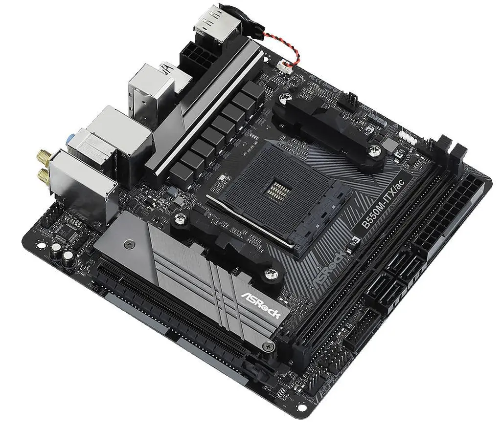 Материнская плата AsRock B550M-ITX/AC (B550M-ITX/AC) (Socket AM4, AMD B550, Mini-ITX) - фото 3