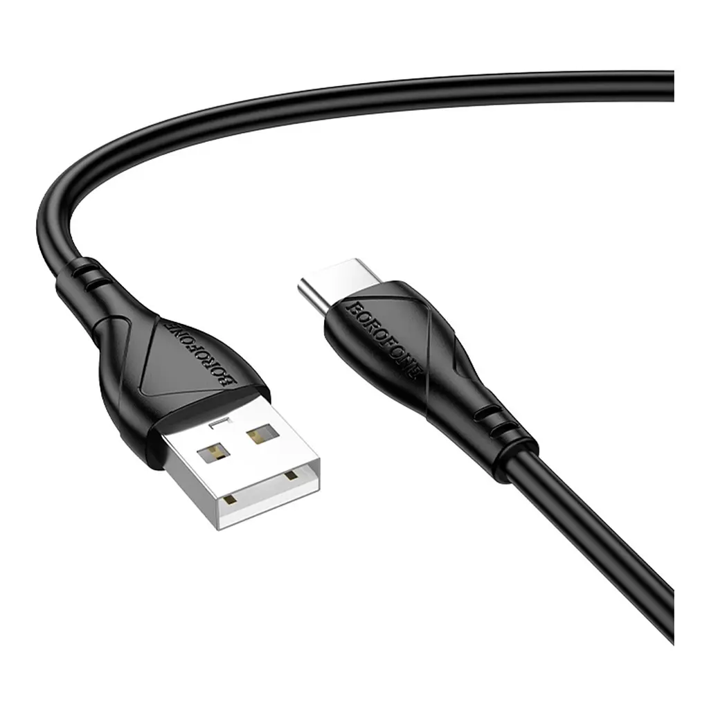 Кабель для зарядки Borofone BX121 USB - Type-C, 3A 1м. Чорний шнур для заряджання iphone/android - фото 3