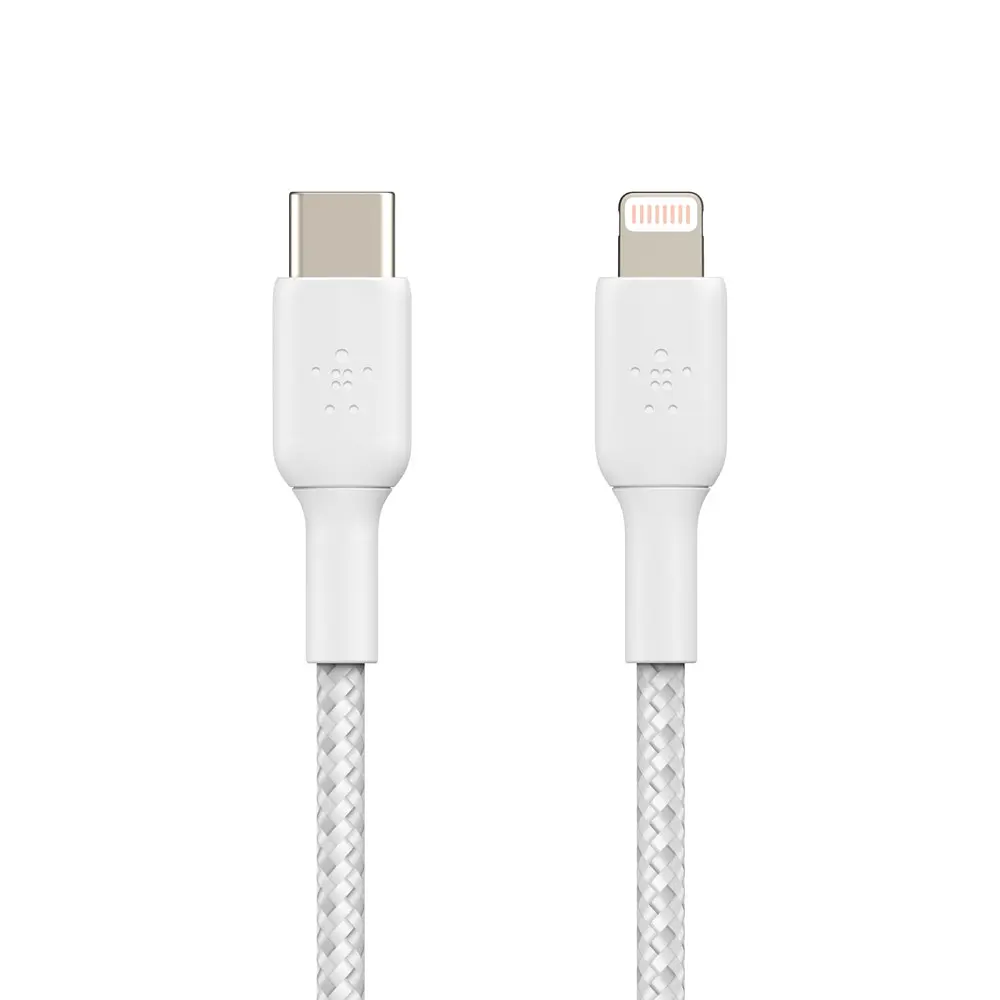Кабель Belkin USB-С - Lightning, BRAIDED[2m, white] - фото 5