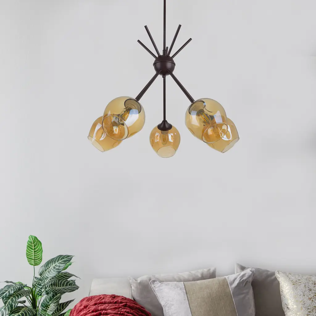 Люстра потолочная Brille классическая E27 60W BR (LK-677C/5) - фото 5