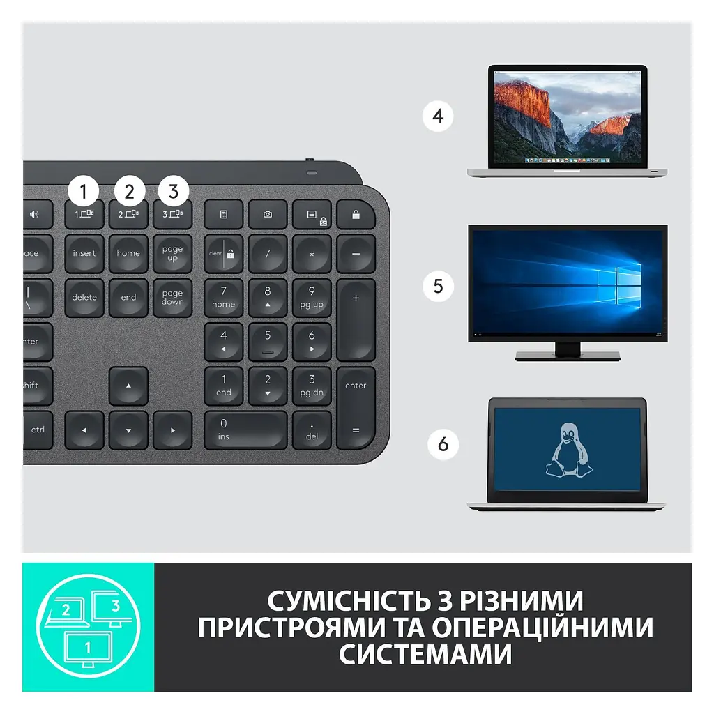 Клавіатура Logitech MX Master Keys for Business Graphite US (920-010251) - фото 9