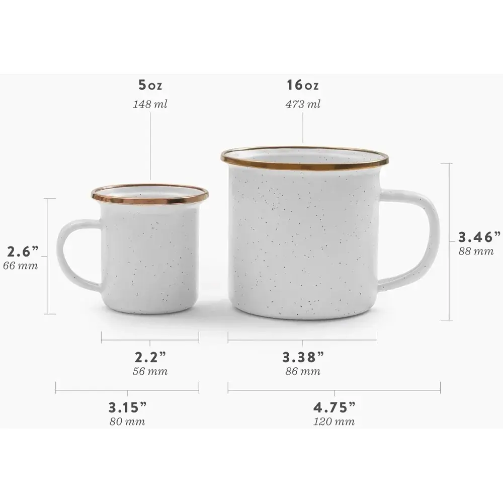 Набір чашок Barebones Espresso Cup/Enamel/Set 2 шт Egg Shell - фото 5