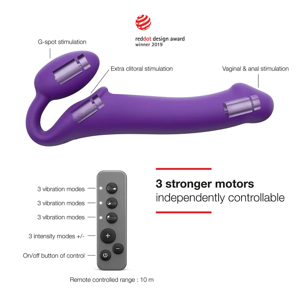 Безремінний страпон Strap-On-Me Vibrating XL, 20 см - фото 3