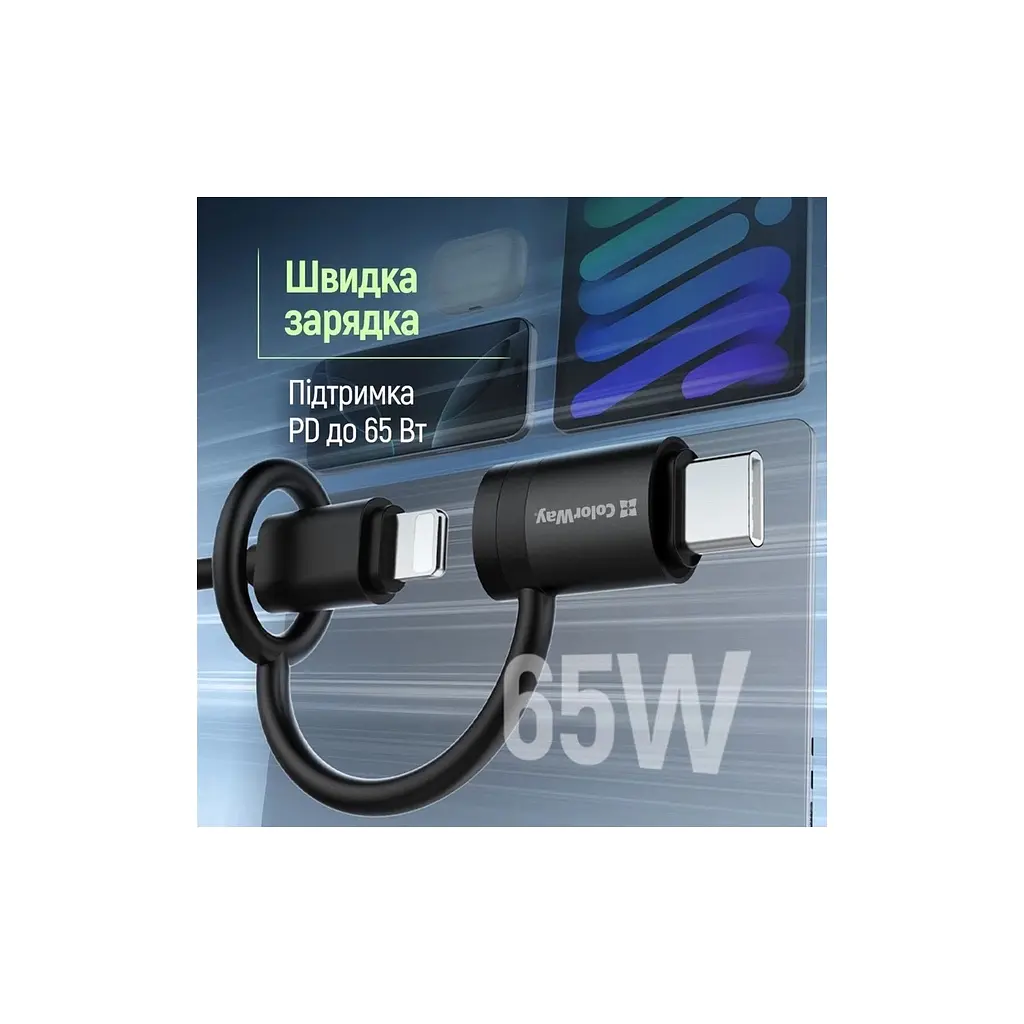 Перехідник Lightning F to USB-C M black ColorWay (CW-AD-CL2) - фото 7