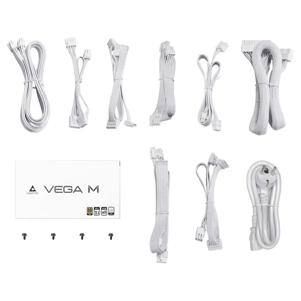 Блок живлення Chieftec Vega M 1000W ATX 3.1 80+ Gold (PPG-1000-CW) White - фото 6