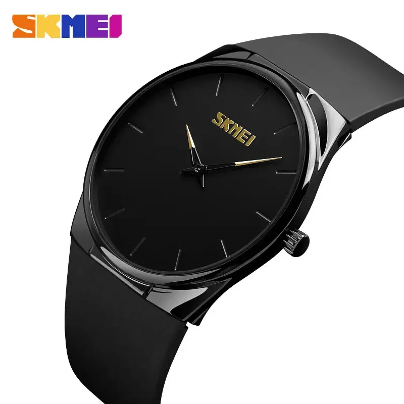Наручний класичний годинник Skmei 1601S Чорний з чорним - фото 3