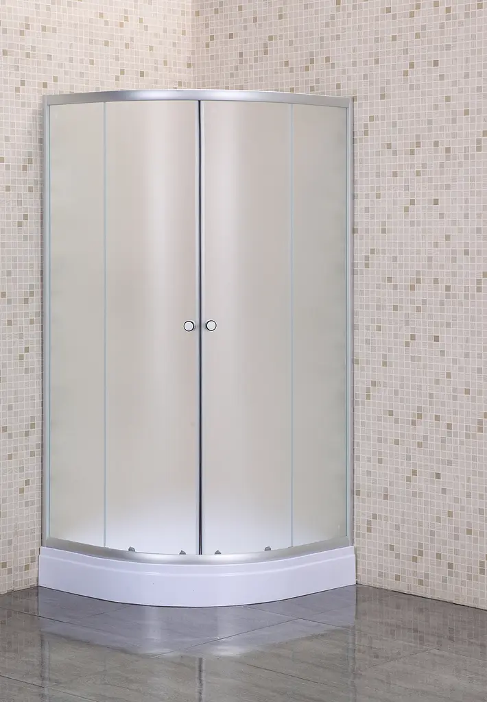 Душова кабіна з низьким піддоном Mixxus Plain SCT02-100x100x195-FB Satin матове скло 4 мм MI6897, Універсальна, хром матовий - фото 8