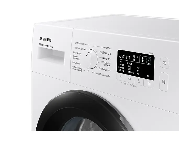 Пральна машина Samsung WW60A3100BE/UA 6 кг фронтальна вузька 42 л 14 програм швидкість віджиму 1000 об/хв клас енергоспоживання A+++ 85x59.5x40 White - фото 4