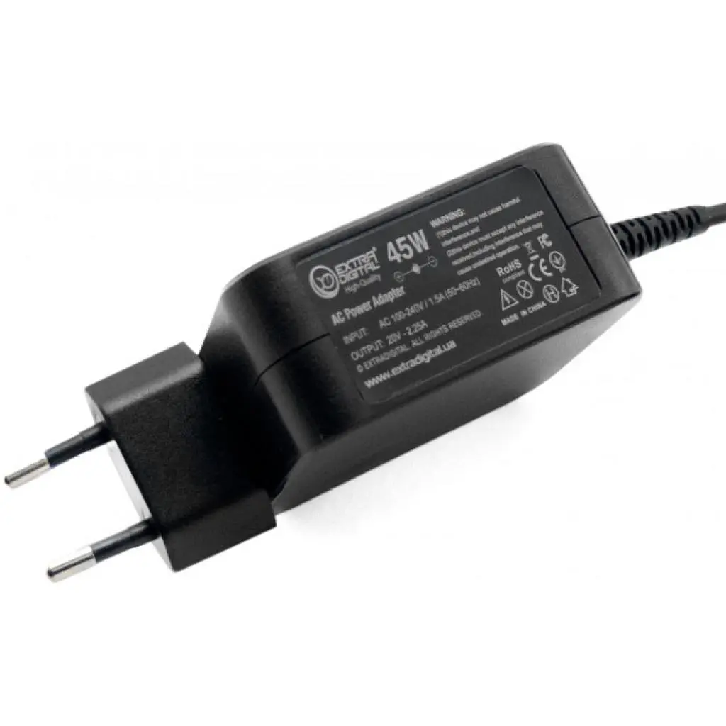Блок живлення до ноутбуку Extradigital Lenovo 20V, 2.25A, 45W (4.0x1.7) High Quality (PSL3865) - фото 2