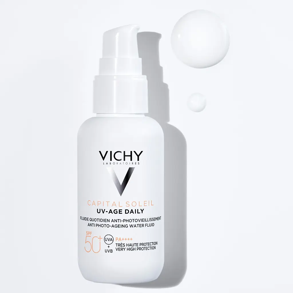 Солнцезащитный невесомый флюид Vichy Capital Soleil UV-Age Daily против признаков фотостарения кожи лица SPF 50+ 40 мл (MB364200) - фото 4
