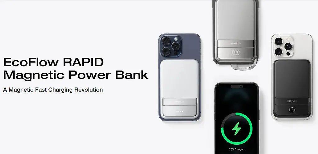 Акумулятор зовнішній EcoFlow RAPID Magnetic 10000mAh 65W 2-в-1 бездротова + провідна зарядка - фото 6