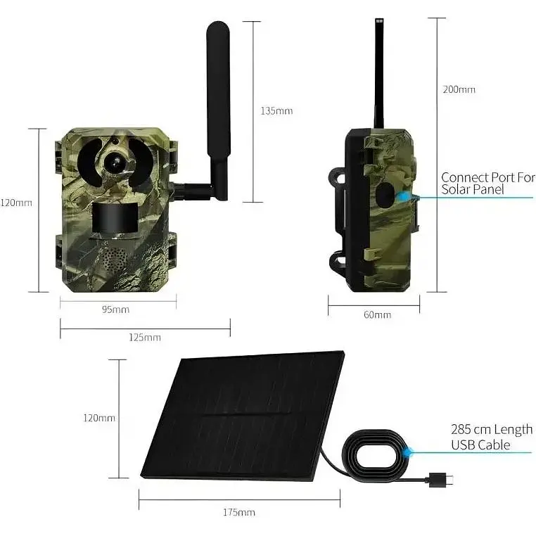 Камера для полювання Mosquitall на сонячній батареї A8S 4G, датчик руху, камуфляж - фото 5