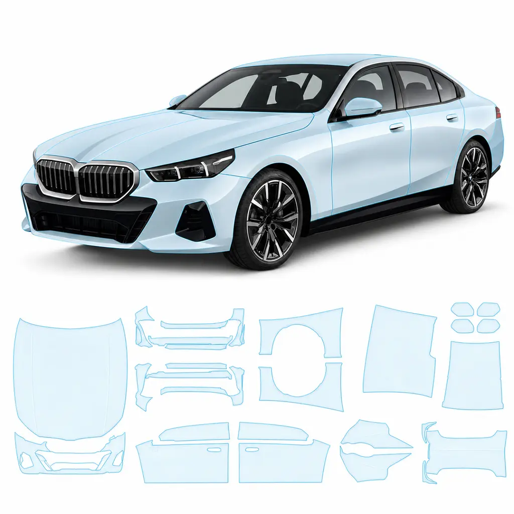 Антигравійна захисна бронеплівка за лекалами для BMW 5 Series G60 2023- повний кузов