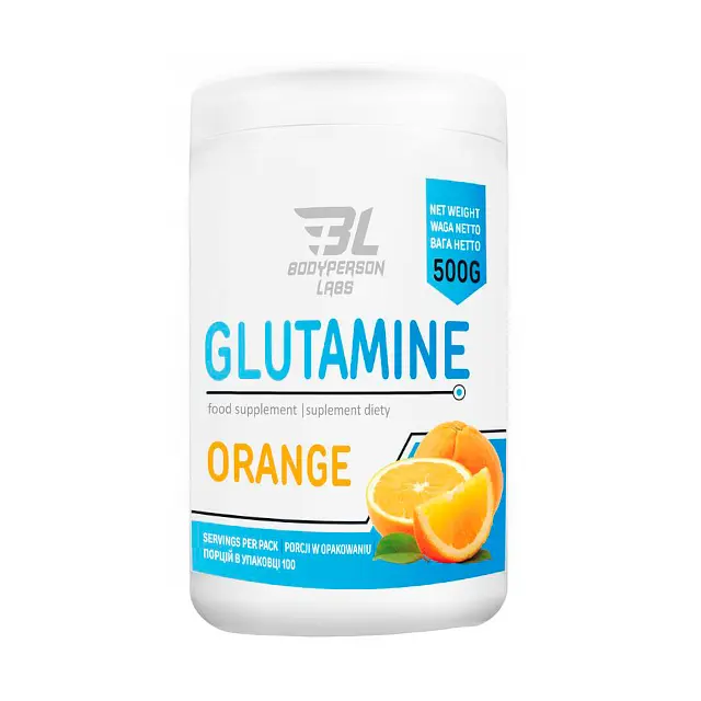 Амінокислота Bodyperson Glutamine, 500 грам - Апельсин