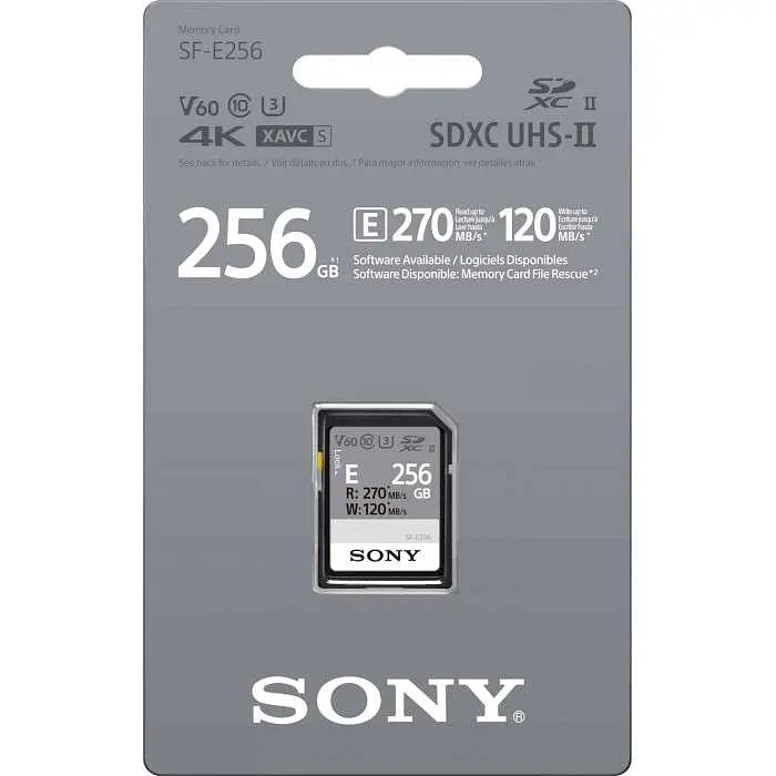 Карта пам'яті Sony 256GB SDXC C10 UHS-II U3 V60 R270/W120MB/s Entry (SFE256.ET4) - фото 2