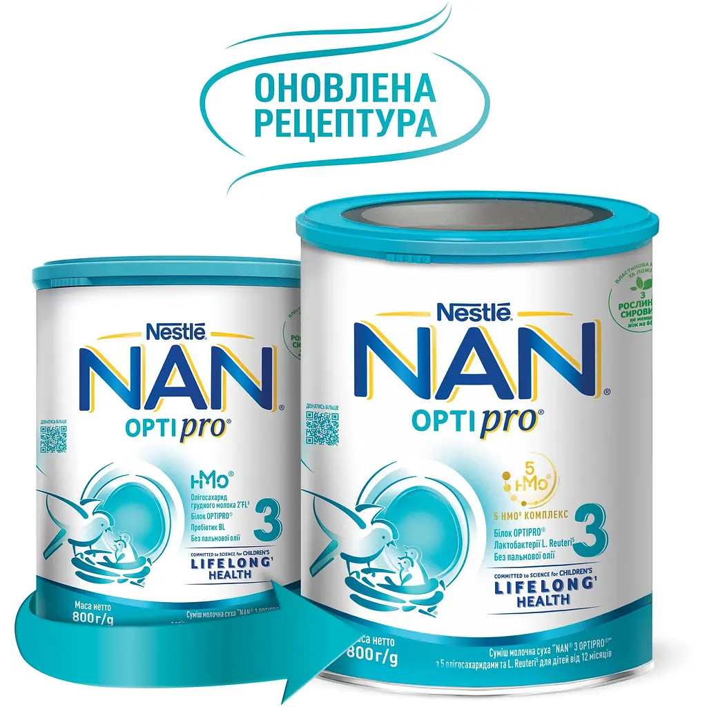 Суха молочна суміш NAN Optipro 3 з 5 олігосахаридами та L. Reuteri для дітей від 12 місяців 1.6 кг (2 шт. по 800 г)  - фото 9
