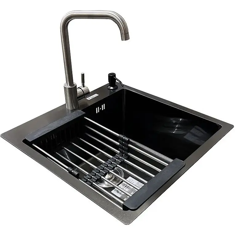 Комплект мойка + смеситель Romzha Arta U-450S BL(B) - фото 3