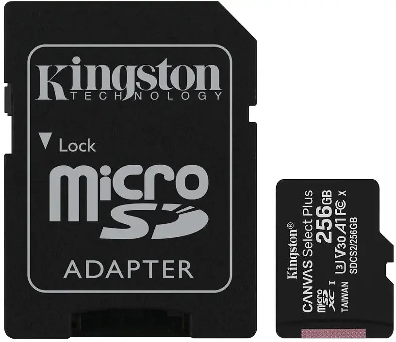 Карта памяти Kingston microSDXC Canvas Select Plus Class 10 UHS-I U1 V10 A1 + SD-адаптер 256GB Full HD и 4K - фото 2