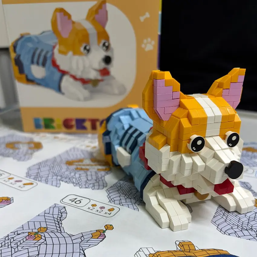 Конструктор Daya Mini Blocks Коргі 806 деталей, міні блоки, фігурка собаки коргі, подарунок для дітей від 8 років - фото 5