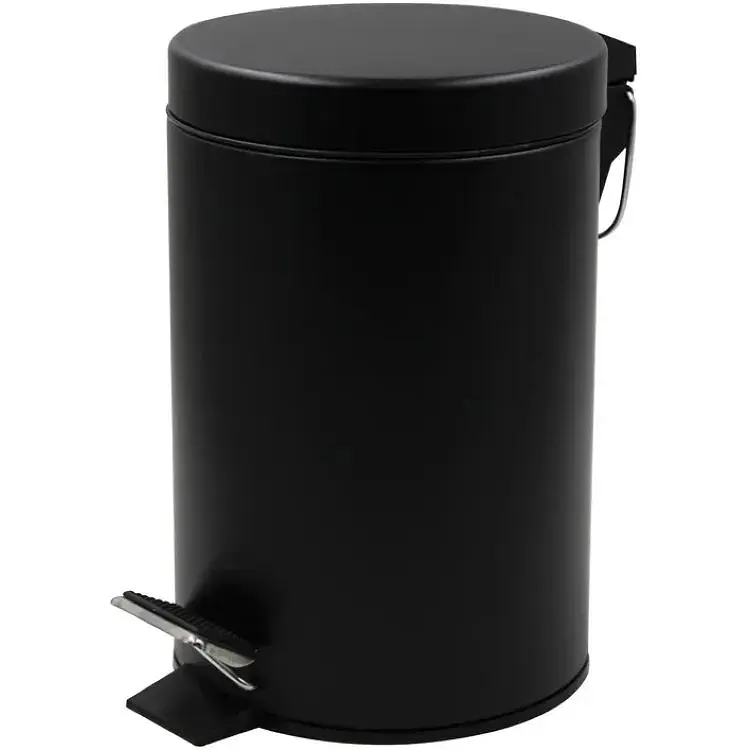 Відро для сміття кругле Zerix Solo-TC0105 5 л чорний black ZX5898, Чорний матовий