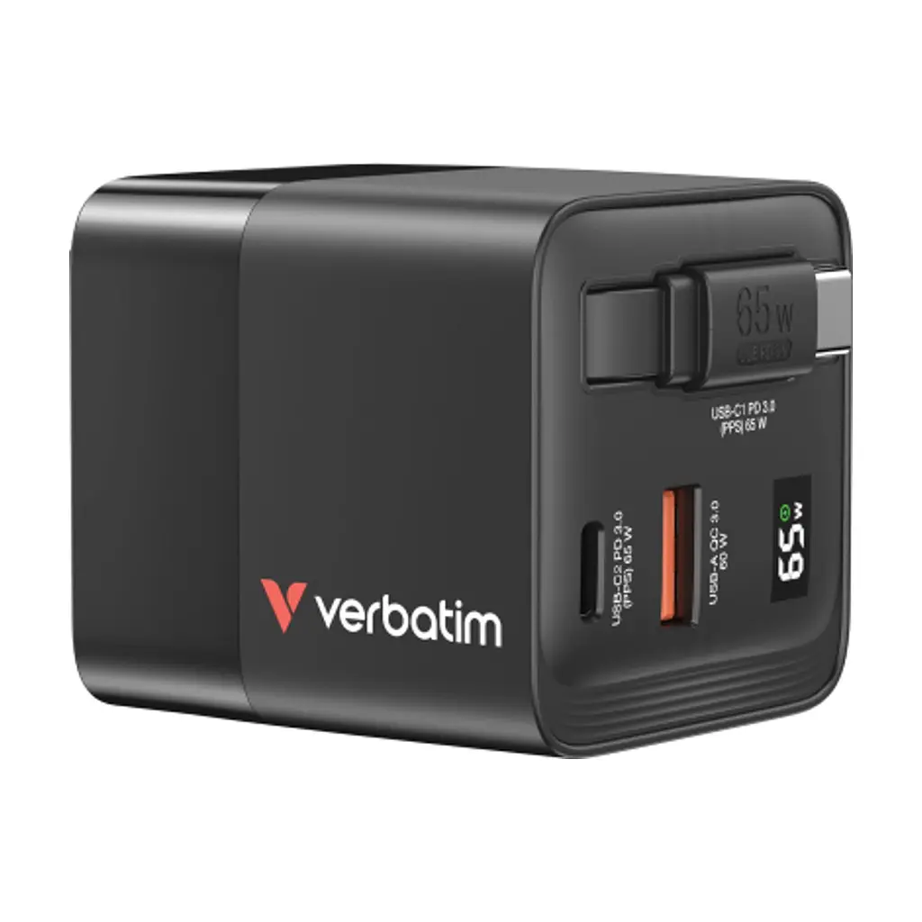 Зарядний пристрій Verbatim GaN 65 W 2 ports (USB-C/1xUSB-A) (32217) - фото 7