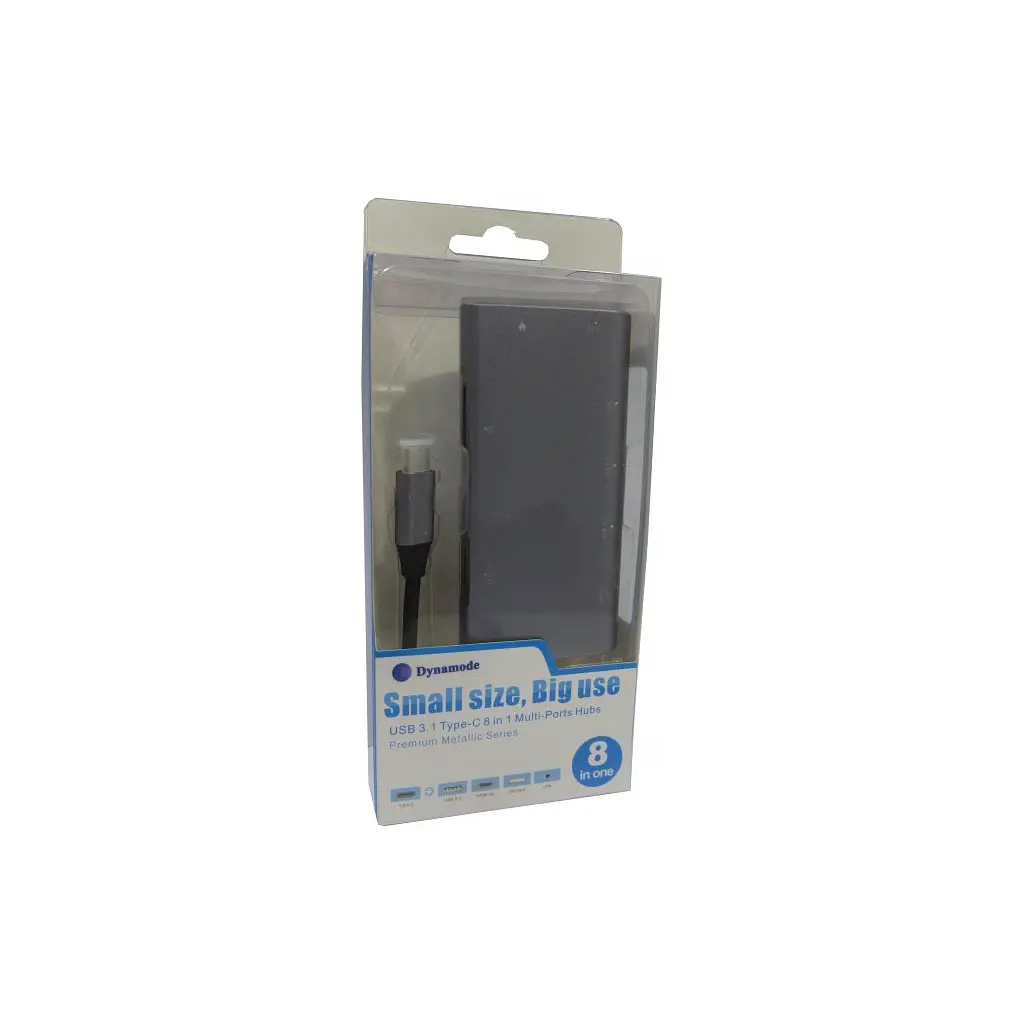 Концентратор Dynamode USB3.1 Type-C to HDMI, 3хUSB3.0, RJ45, USB Type-C Female, SD (Dock-USB-TypeC-HDMI-USB3.0-RJ45) - фото 7