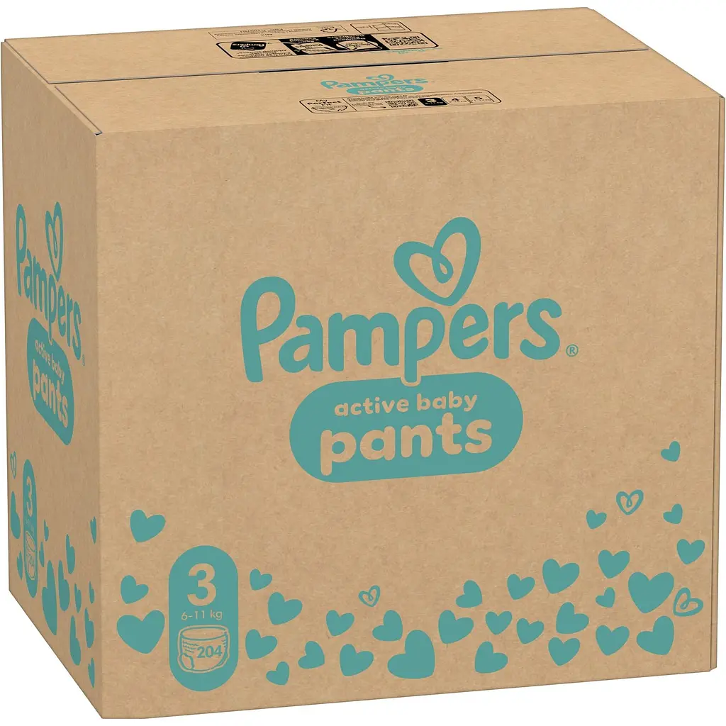 Упаковка подгузников-трусиков Pampers Active Baby Pants Размер 3 (6-11 кг) 408 шт. (204 шт. х 2 шт.) - фото 3