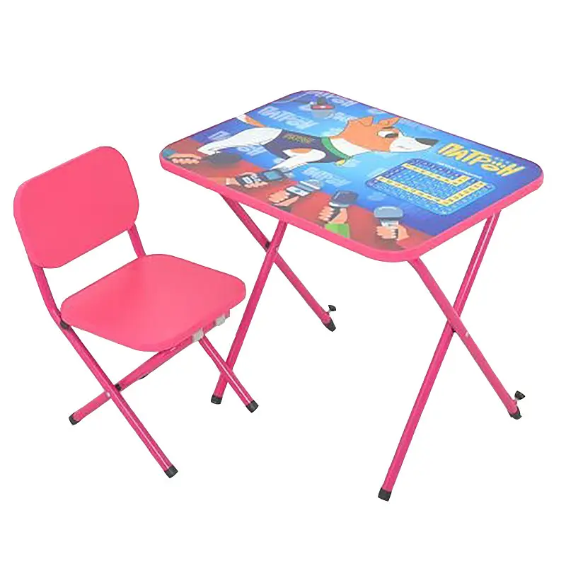 Столик со стульчиком M 5087-8 собака, малина - фото 1