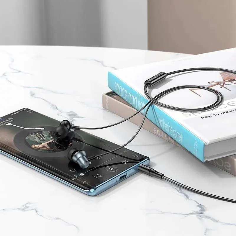 Навушники Hoco M110 Encourage metal universal earphones with mic чорні 6942007602938 - фото 6