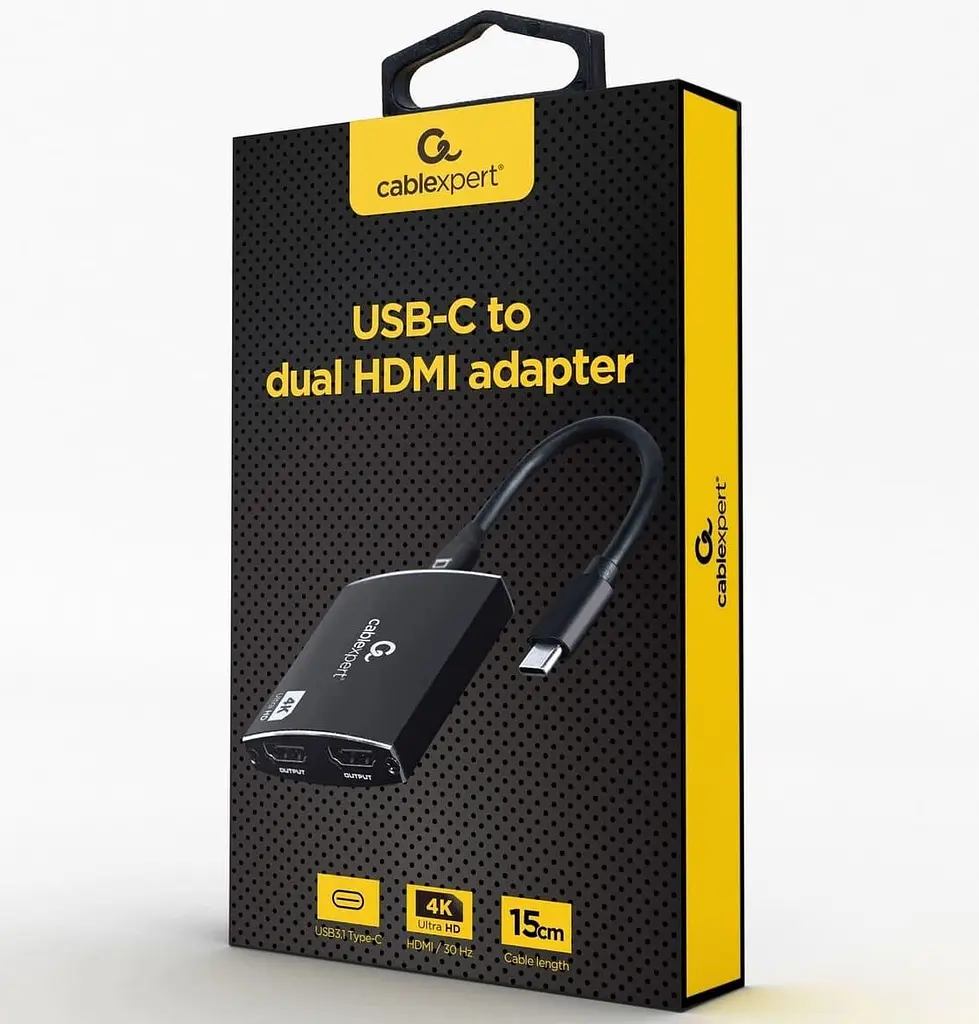 Переходник Cablexpert USB-C на 2xHDMI A-CM-HDMIF2-01 (A-CM-HDMIF2-01) - фото 2