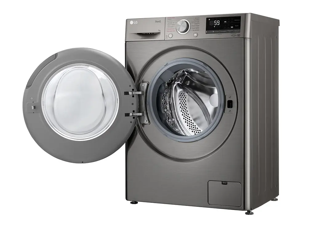 Пральна машина LG фронтальна, 7кг, 1200, A+++, 48см, дисплей, пара, інвертор, сріблястий (F2V5HS2PW) - фото 4